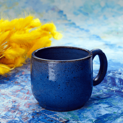 Handmade Blue Ceramic Cup