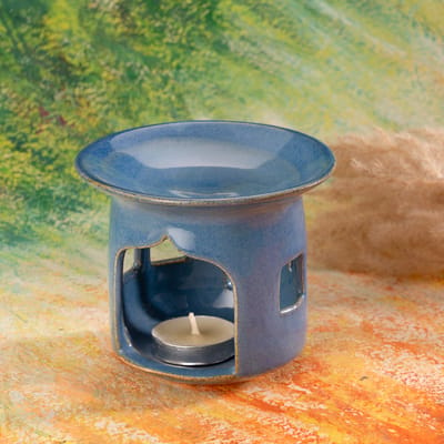 Blue Oil Diffuser/ Tea Light Candle Holder