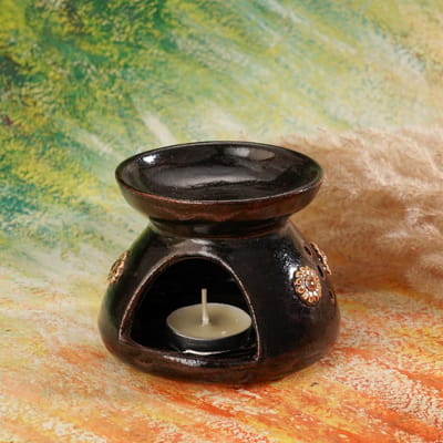 Brown Black Oil Diffuser/ Tea Light Candle Holder
